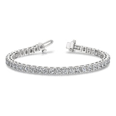 14k White Gold Holds 7.5 carat 42-3.6mm Round Diamond 4-prong 7 inch Tennis Bracelet Mounting (No Stone Included)