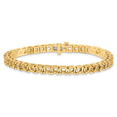 14k Holds 10.8 carat 10-4.1mm Round Diamond 4-prong 7 inch Tennis Bracelet Mounting (No Stone Included)
