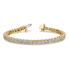 14k Complete 10.8 carat Round VS Diamond 4-prong 7 inch Tennis Bracelet