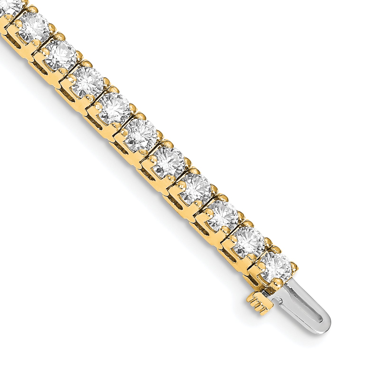 14k Complete 10.8 carat Round AA Diamond 4-prong 7 inch Tennis Bracelet