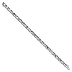 14k White Gold Holds 10.8 carat 10-4.1mm Round Diamond 4-prong 7 inch Tennis Bracelet Mounting (No Stone Included)