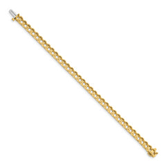 14k Holds 12.5 carat 36-4.4mm Round Diamond 4-prong 7 inch Tennis Bracelet Mounting (No Stone Included)
