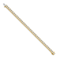 14k Complete 12.5 carat Round AA Diamond 4-prong 7 inch Tennis Bracelet