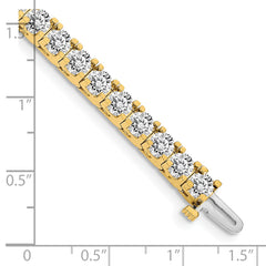 14k Complete 12.5 carat Round AA Diamond 4-prong 7 inch Tennis Bracelet