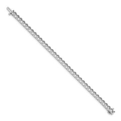 14k White Gold Holds 12.5 carat 36-4.4mm Round Diamond 4-prong 7 inch Tennis Bracelet Mounting (No Stone Included)