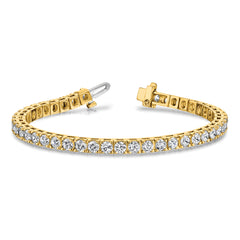 14k Complete 17 carat Round A Diamond 4-prong 7 inch Tennis Bracelet