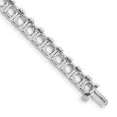 14k White Gold Holds 17 carat 33-5.1mm Round Diamond 4-prong 7 inch Tennis Bracelet Mounting (No Stone Included)
