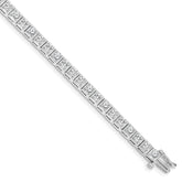 14k White Gold Holds 3.75 carat 37-3.0mm Round Diamond 4-prong 7 inch Tennis Bracelet Mounting (No Stone Included)