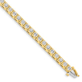 14k Holds 5.1 carat 34-3.4mm Round Diamond 4-prong 7 inch Tennis Bracelet Mounting (No Stone Included)