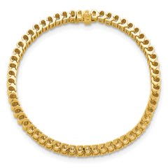 14k Holds 0.93 carat 18-2.4mm Round Diamond 4-prong 7-inch Link Bracelet Mounting (No Stone Included)