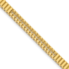 14k Holds 0.93 carat 18-2.4mm Round Diamond 4-prong 7-inch Link Bracelet Mounting (No Stone Included)