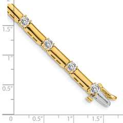 14k Complete 2.8 carat Round AAA Diamond Bar Link 7 inch Tennis Bracelet