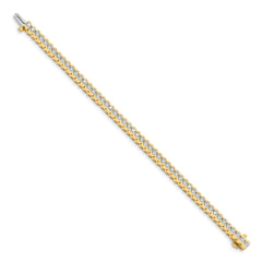 14k Complete 5.5 carat Round AA Diamond Half-Bezel 7 inch Tennis Bracelet
