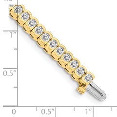 14k Holds 5.5 carat 51-3.0mm Round Diamond Half-Bezel 7 inch Tennis Bracelet Mounting (No Stone Included)