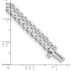 14k White Gold 5 1/2 carat Lab Grown Diamond VS/SI+ G+ Round Tennis Bracelet
