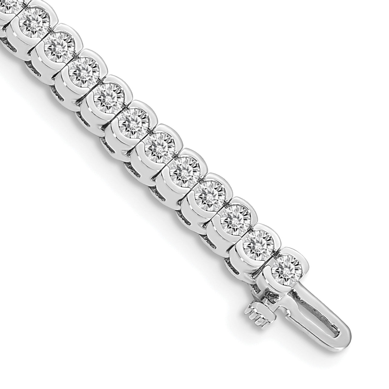 14k White Gold 3mm Round Diamond Tennis Bracelet Mounting (No Stone Included)