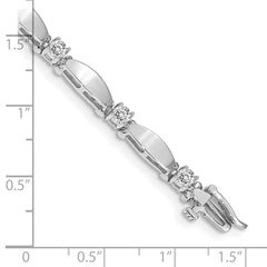 14k White Gold Holds 1.13 carat 11-3.0mm Round Diamond Curved Bar Link 7 inch Tennis Bracelet Mounting (No Stone Included)