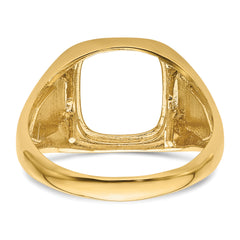 14k Men's Polished and Textured Masonic Ring Mounting (No Stones Included)