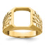14k Men's Polished and Grooved Masonic Ring Mounting (No Stones Included)