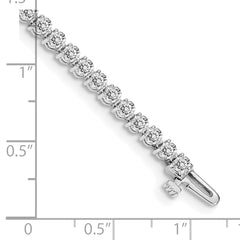 14k White Gold Holds 2.4 carat 59-2.2mm Round Diamond 3-prong 7 inch Tennis Bracelet Mounting (No Stone Included)