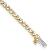 14k Holds 3.3 carat 56-2.5mm Round Diamond 3-prong 7 inch Tennis Bracelet Mounting (No Stone Included)