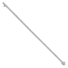 14k White Gold Complete 3.3 carat Round AA Diamond 3-prong 7 inch Tennis Bracelet