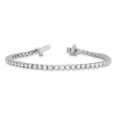 14k White Gold Complete 3.3 carat Round AA Diamond 3-prong 7 inch Tennis Bracelet