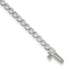 14k White Gold Holds 3.3 carat 56-2.5mm Round Diamond 3-prong 7 inch Tennis Bracelet Mounting (No Stone Included)