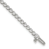 14k White Gold Complete 3.3 carat Round AA Diamond 3-prong 7 inch Tennis Bracelet