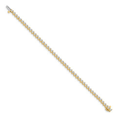 14k Complete 4.3 carat Round AA Diamond 3-prong 7 inch Tennis Bracelet