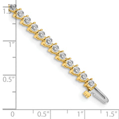 14k Complete 4.3 carat Round AA Diamond 3-prong 7 inch Tennis Bracelet