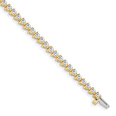 14k Holds 4.3 carat 47-2.8mm Round Diamond 3-prong 7 inch Tennis Bracelet Mounting (No Stone Included)