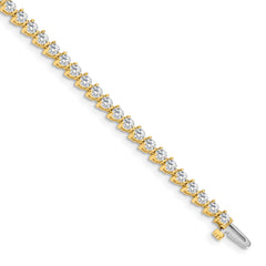 14k Holds 4.3 carat 47-2.8mm Round Diamond 3-prong 7 inch Tennis Bracelet Mounting (No Stone Included)