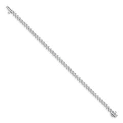 14k White Gold Complete 4.3 carat Round AA Diamond 3-prong 7 inch Tennis Bracelet