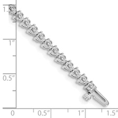 14k White Gold Holds 4.3 carat 47-2.8mm Round Diamond 3-prong 7 inch Tennis Bracelet Mounting (No Stone Included)