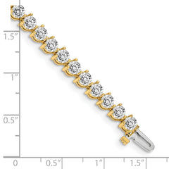 14k Holds 8.5 carat 37-3.9mm Round Diamond 3-prong 7 inch Tennis Bracelet Mounting (No Stone Included)