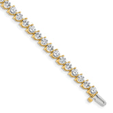 14k Holds 8.5 carat 37-3.9mm Round Diamond 3-prong 7 inch Tennis Bracelet Mounting (No Stone Included)