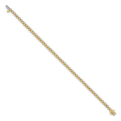 14k Holds 2.13 carat 61-2.0mm Round Diamond 2-prong 7 inch Tennis Bracelet Mounting (No Stone Included)
