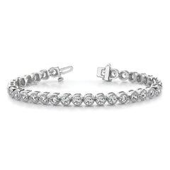 14k White Gold Holds 2.13 carat 61-2.0mm Round Diamond 2-prong 7 inch Tennis Bracelet Mounting (No Stone Included)