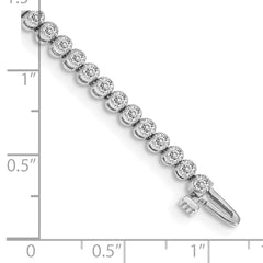 14k White Gold Holds 2.13 carat 61-2.0mm Round Diamond 2-prong 7 inch Tennis Bracelet Mounting (No Stone Included)