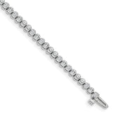 14k White Gold Holds 2.13 carat 61-2.0mm Round Diamond 2-prong 7 inch Tennis Bracelet Mounting (No Stone Included)