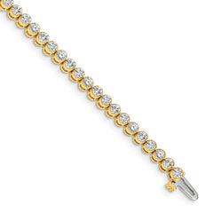 14k Holds 3.06 carat 52-2.5mm Round Diamond 2-prong 7 inch Tennis Bracelet Mounting (No Stone Included)