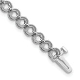 14k White Gold Holds 5 carat 36-3.3mm Round Diamond 2-prong 7 inch Tennis Bracelet Mounting (No Stone Included)