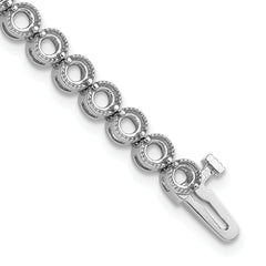 14k White Gold Holds 5 carat 36-3.3mm Round Diamond 2-prong 7 inch Tennis Bracelet Mounting (No Stone Included)