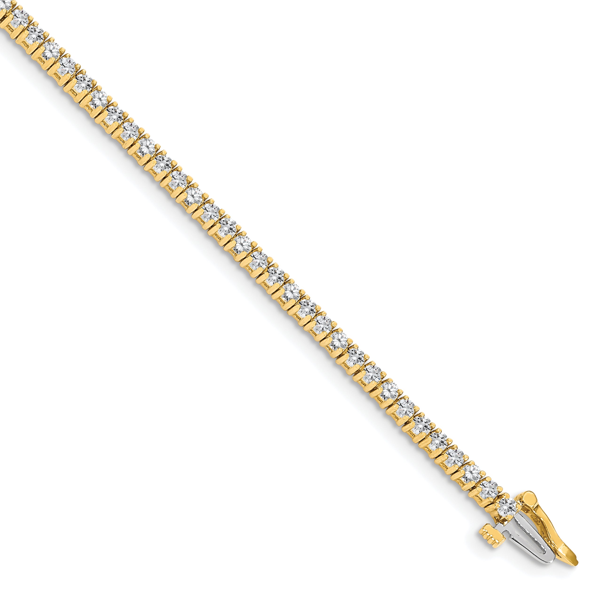 14k Holds 1.84 carat 66-1.9mm Round Diamond 4-prong 7 inch Tennis Bracelet Mounting (No Stone Included)