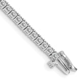14k White Gold Holds 3.05 carat 61-2.3mm Round Diamond 4-prong 7 inch Tennis Bracelet Mounting (No Stone Included)