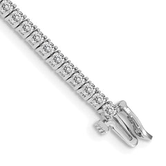 14k White Gold Holds 3.05 carat 61-2.3mm Round Diamond 4-prong 7 inch Tennis Bracelet Mounting (No Stone Included)