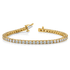 14k Holds 3.92 carat 57-2.6mm Round Diamond 4-prong 7 inch Tennis Bracelet Mounting (No Stone Included)