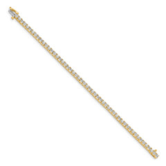 14k Holds 4.92 carat 52-2.9mm Round Diamond 4-prong 7 inch Tennis Bracelet Mounting (No Stone Included)