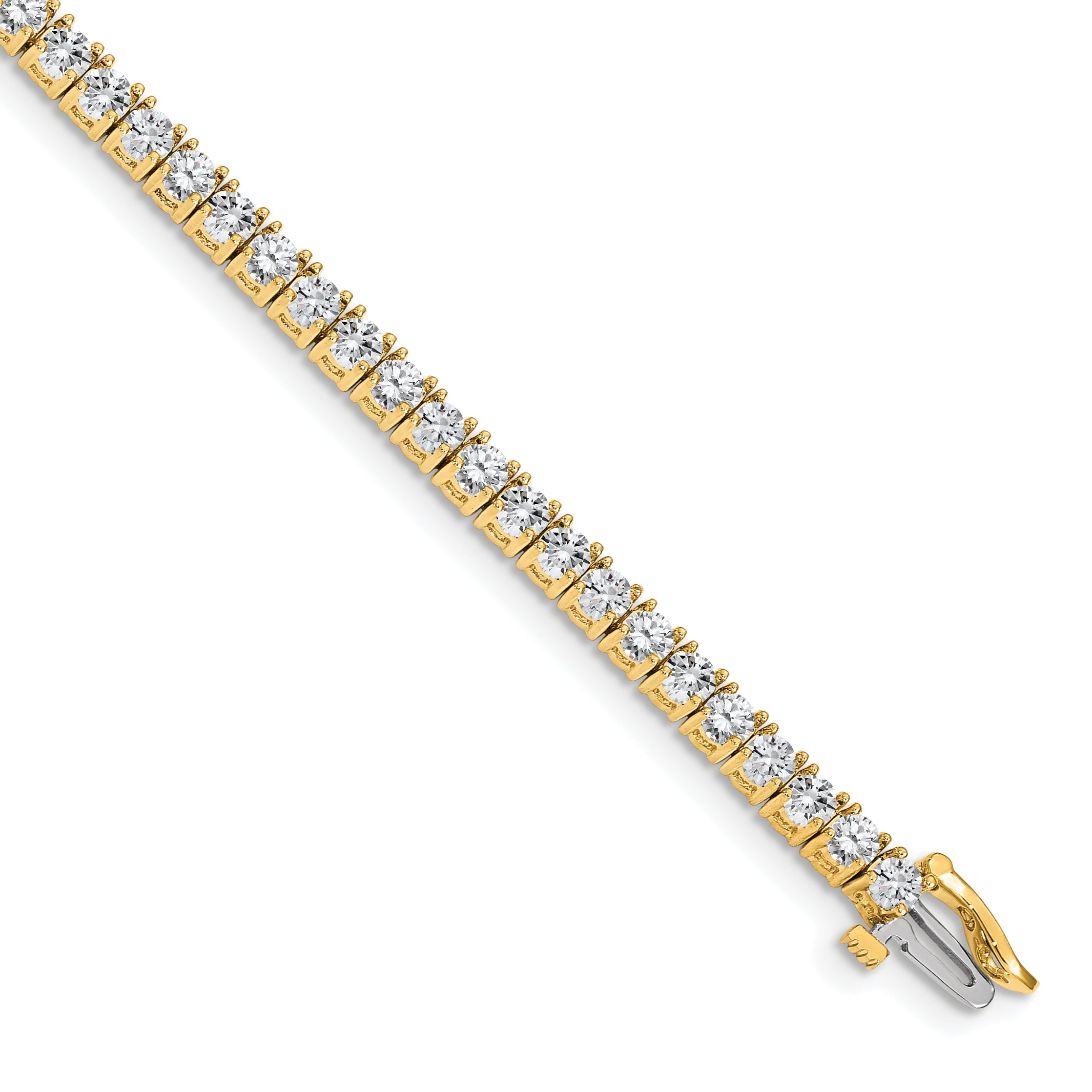 14k Holds 4.92 carat 52-2.9mm Round Diamond 4-prong 7 inch Tennis Bracelet Mounting (No Stone Included)